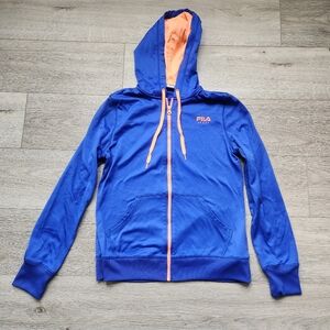 Fila Sport Jacket Blue and Orange Womens Small Long Sleeves Zip Up